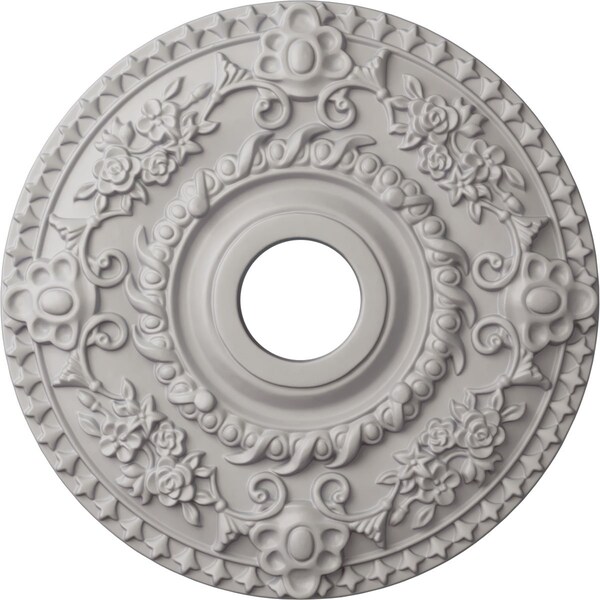 Ekena Millwork Rose Ceiling Medallion (Fits Canopies up to 7 1/4"), 18"OD x 3 1/2"ID x 1 1/2"P, Ultra Pure White CM18ROUWF - main